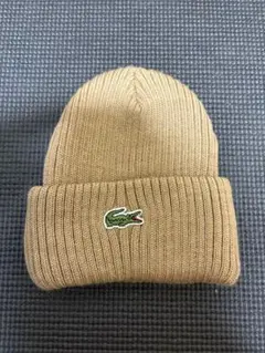 LACOSTE ニット帽 ビーニー ベージュ