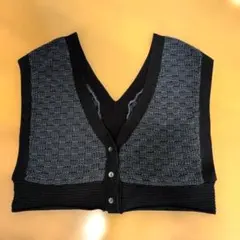 LOWRYSFARM ニットベスト Vネック ボタン付き ブラック