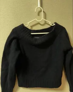 Brandy Melville オフショルダーセーター ネイビー