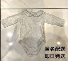 グレー 長袖 襟付きロンパース 70 女の子　ベビー　美品