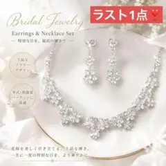 2点セット　イヤリング　ネックレス ウェディングアクセサリー　結婚式　ドレス　銀