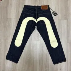 サイズ32 白大黒 2001 濃紺 美品 ハーフ ショート エヴィス エビス