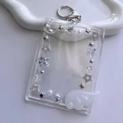 トレカキーホルダー レジンデコトレカケース　シルバーホロ y2k ウィッシュコア