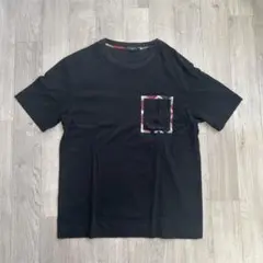 BLACK LABEL Tシャツ 黒 Lサイズ チェックポケット y2k