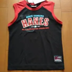 新品 西松屋Hanes ノースリーブ タンクトップ ブラック レッド130cmのサムネイル