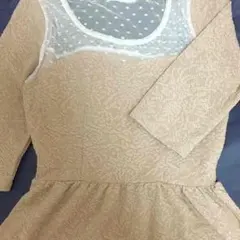 五分袖ワンピ♡透け襟 春秋【送料込】