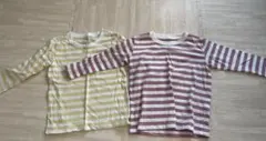 無印良品　長袖Tシャツ 100 ボーダー　2枚セットのサムネイル