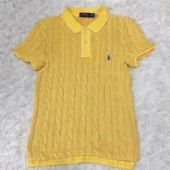 専用極美品 ポロラルフローレン ウォッシュ加工 ケーブルニット ポロシャツ 半袖