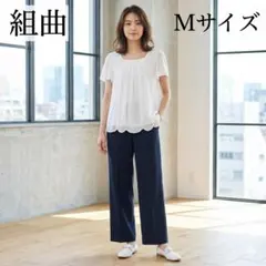 組曲 KUMIKYOKU 半袖ブラウス ドット フレアスリーブ 白 M 美品のサムネイル