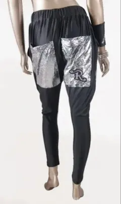 R-LONDONシルバーグリッター加工ポケットグーフィーパンツ