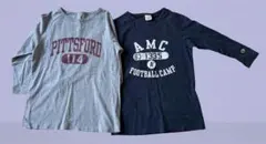 Champion 七分袖Tシャツ 2枚セット カレッジロゴ