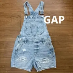 GAP KIDS ギャップデニムショートオーバーオール M