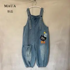 新品 MAUA マウア ワッペン リメイク風 サロペット オーバーオール