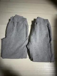 ユニクロ　ドライスウェットパンツ2枚セット　グレー ウエストゴム ポケット130