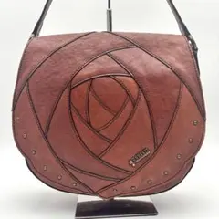 【美品】ANNA SUI ローズウッド ショルダーバッグ　レザー 革 スタッズ