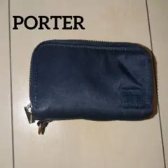 【美品】PORTER 黒 ナイロン コインケース キーケース 財布 一部穴あり