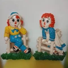 アンとアンディ　壁掛け　ヴィンテージ 70s Vintage Raggedy Ann Andy Wall Decor Plaques Pair Set (T592