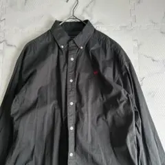 ✨美品✨ポロ　長袖シャツ　黒　ブラックL v286