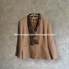 昭和レトロ2wayスカーフジャケット　ヴィンテージジャケット　ペイズリー柄　古着