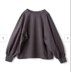 セール【フェリシモ】and myera バルーンスリーブトップス　LL　グレー系