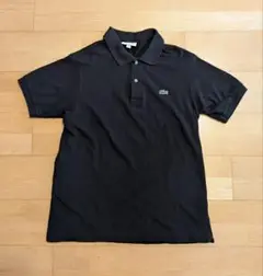 【美品】LACOSTE ラコステ　　　ブラック ポロシャツ サイズ4 ラコステ LACOSTE 『L.12.12』定番半袖ポロシャツ （ブラック