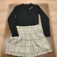 Lovetoxic　黒い長袖トップスとチェック柄スカートセット