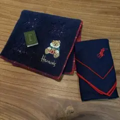 新品未使用 ハロッズベアータオル and ポロハンカチ
