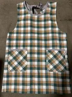 チェック柄ノースリーブエプロン