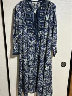 SLOBE IENA Pondichery プリントワンピース ブルー - メルカリ