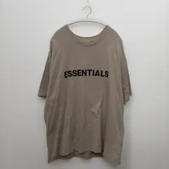 ESSENTIALSメンズ半袖TシャツロゴXL大きいサイズオーバーサイズカーキ