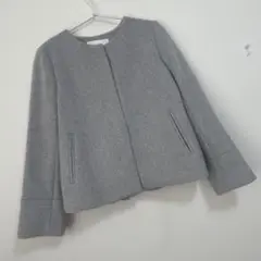 index カシミヤ混ノーカラーショートコート40
