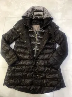 ヘルノ☆異素材コンビフードダウン38ブラウン