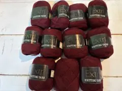 Extri カシミア100% エンジ色毛糸 11玉