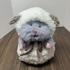 はむにぎり用　ぬい服　ハンドメイド ひつじの被り物とパンツ　1セット