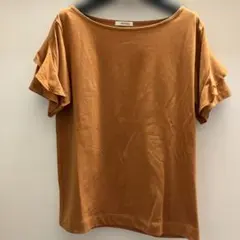 OPAQUE.CLIP オレンジブラウン 半袖Tシャツ フリル袖　サイズLのサムネイル