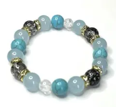 ブルーヒスイ ターコイズ 天然石 パワーストーン ブレスレット 数珠 お守り