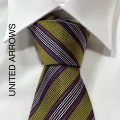 TG3379 UNITED ARROWS ストライプ ネクタイ イタリア製のサムネイル