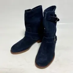 CORSO ROMA, 9 ネイビー スエード バックル付き　エンジニアブーツ
