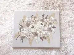 【No.84】 テクスチャーアート　アート　絵画　花　ブーケ　ドライフラワー