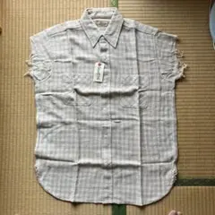 【新品未使用】SUGAR CANE 半袖シャツ ベージュ チェック柄 Lのサムネイル
