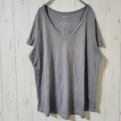 TORRID【2L～3L】大きいサイズ VネックTシャツ グレー 杢調