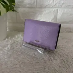 未使用に近い　FURLA フルラ カードケース 名刺入れ ラベンダー パープル