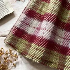 ■0.5m■延長可能■セルビッチ表起毛フランス綾◇ワインXオリーブ抹茶