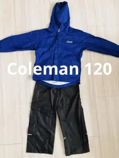 【美品✨✨】Coleman レインウェア 上下セット 青　120