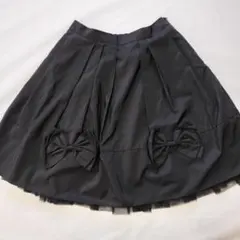 トッコクローゼット M〜Lサイズ ひざ丈 リボンフレアスカート