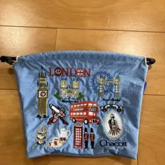 ボールアンドチェーン　Chacott ポーチ　ロンドン　水色