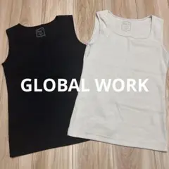 【美品】GLOBALWORK ラメタンク スクエアネック タンクトップ Mサイズ