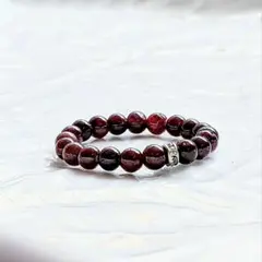 ブラウン・ワインレッド天然石・ビーズリング