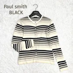 美品★Paul smith BLACK★ボーダーカーディガン コットン 36のサムネイル