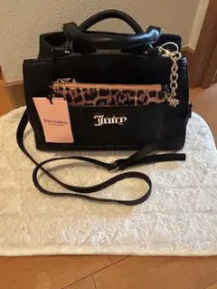 Juicy Couture レオパードポーチ付きサッチェルバッグタグ付き新品 